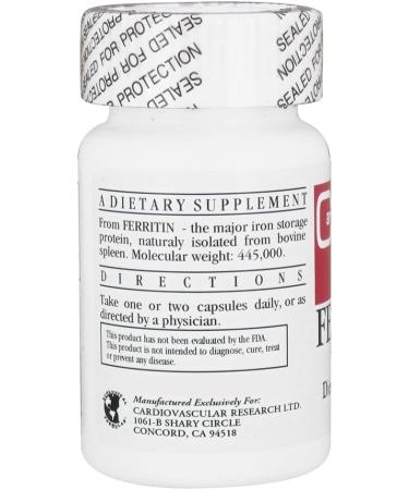 Cardiovascular Research Ferritin 5 mg - 60 Capsules | Boost Iron Levels - Buy Online on GoSupps.com