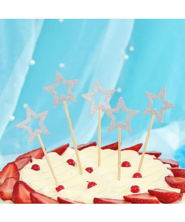100 Pcs Star Cupcake Picks Glitter Star Cupcake Toppers Mini Star Cake Toppers Star Food Picks Wedding Cake Picks Golden - Buy Online on GoSupps.com