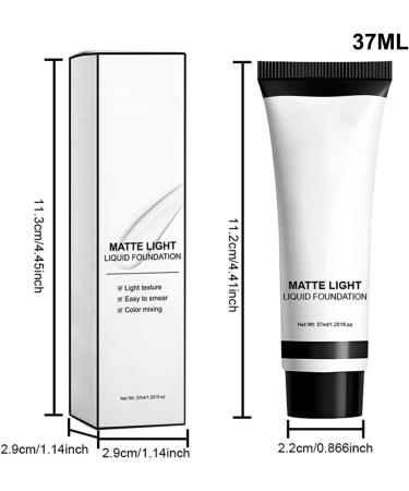 White Makeup Matte Foundation | 37ml Matte Liquid Foundation Anti-Streak Long-Lasting for Adults and Children Party Stage Halloween Cosplay - Buy Online on GoSupps.com
