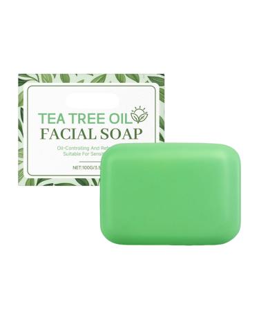 Savon Solide - 100g Savon pour Le Visage L'huile D'arbre Th - Savons Solide Visage et Corps Convient pour Les Voyages Un Usage Domestique Le Bain Quotidien et Le Nettoyage Du Visages