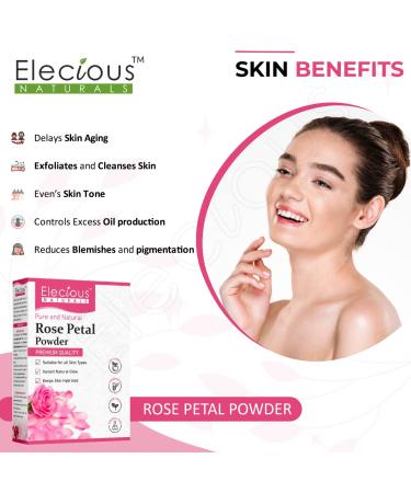 Pure Rose Petals Powder for Face Skin & Hair - Chemical-Free Non-GMO 200gm Moisturizer - Buy Online on GoSupps.com