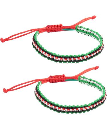 Shop Oralgo's Handmade Adjustable Palestinian Woven Bracelet Flag Design Braided Cotton Statement Piece - Buy Online on GoSupps.com