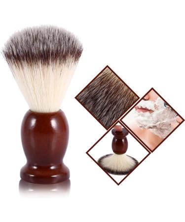 Professional Shaving Brush for Men | Wooden Handle & Nylon Hair | Ideal for Beard & Facial Cleansing | Perfect Hairdressing Tool for Home & Salon - Buy Online on GoSupps.com