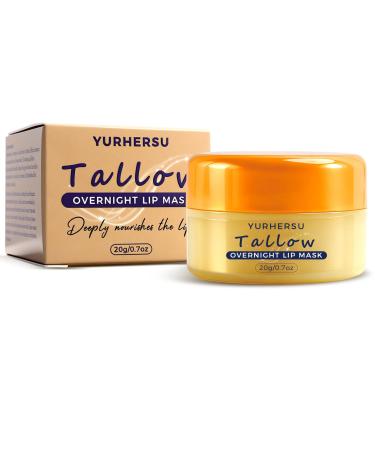 Beef Tallow Lip Mask Hydrating & Glossy Lip Balm and Lip Sleeping Mask with Shea Butter Lip Balm Treatment for Very Dry Chapped Lips Lip Lightening & Plumping with Instant Hydration Self Care