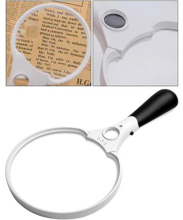 Professional 138mm Handheld Magnifier with Reading Light 2X 4X 25x with 3 LED Light Double Lens for Reading Newspaper Full of Stars - Buy Online on GoSupps.com