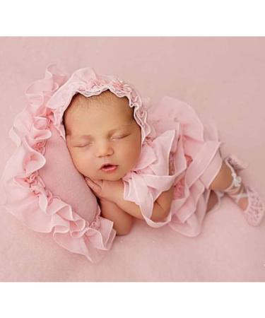 Yuehuam Newborn Photography Prop Girl Outfits Set - Baby Lace Romper, Hat, Pillow, Shoes & Skirt Clothes in Pink for Infant Photoshoot - Buy Online on GoSupps.com