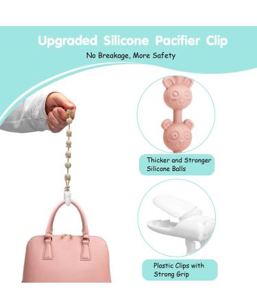 Pacifier Clip for Boys Baby Girl Silicone Pacifier Holder Clips Binky Clips Gift for Baby Shower Birthday and Christmas Style C - Buy Online on GoSupps.com