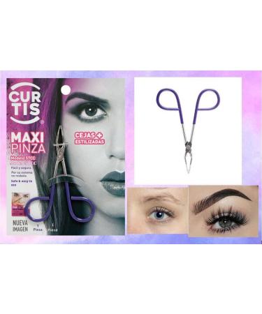 Curtis Professional Salon Tweezers with Scissor Handle - Best Precision Eyebrow Tool for Men and Women - Grabs Any Facial Hair, Ingrown, Blackhead - Purple and Silver - Made in Mexico - Buy Online on GoSupps.com