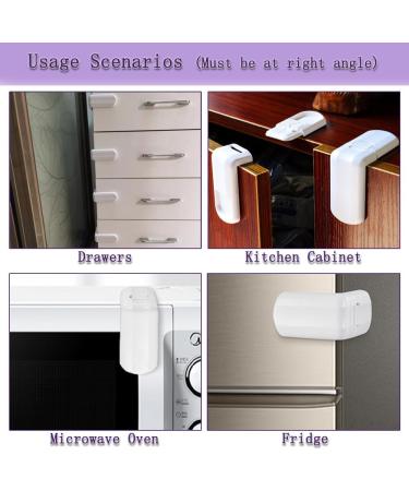 DHinkyoung 4 Pcs Safe Cupboard Locks Child Proof Drawer Locks Baby Proofing Corner Locks Child Safety Latches with Strong Adhesive for Cabinet Cupboard Drawer Refrigerator Oven Trash Toilet - Buy Online on GoSupps.com