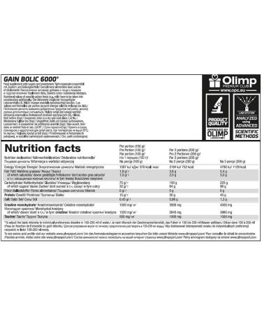 OLIMP SPORT NUTRITION Gain Bolic 6000 Vanilla 1kg - Buy Online on GoSupps.com