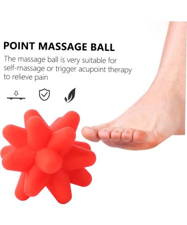 Beavorty 2-Pack Star Fitness Massage Balls for Coordination Training | Fascia Hand & Foot Massager | Elastic Yoga Gym Ball - 8x8cm Red - Buy Online on GoSupps.com