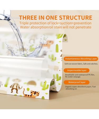 20PCS Disposable Baby Placemats - Waterproof, Absorbent, Leak-Proof - Happy Zoo Theme for Home, Travel, School - Buy Online on GoSupps.com