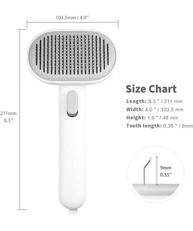 Aumuca Cat Grooming Brush for Shedding - Long/Short Haired Indoor Cats - Removes Mats, Tangles, Loose Fur - White - Buy Online on GoSupps.com
