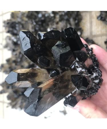 Natural Crystal Rough Natural Crystal Cluster Amethyst Specimen ore Purple Black Quartz Stone Original Crystal Home Decoration NaturalReiki Decoration (Color : Black Size : 600-700g) 600-700g Black - Buy Online on GoSupps.com