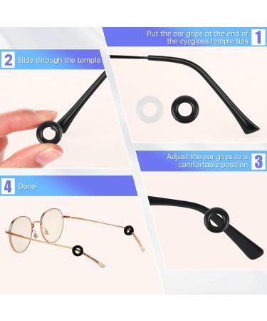 16 Pairs Anti-Slip Silicone Round Glasses Ear Pads - Comfortable Owel Grip for Sunglasses & Reading Glasses (Black & White) - Buy Online on GoSupps.com