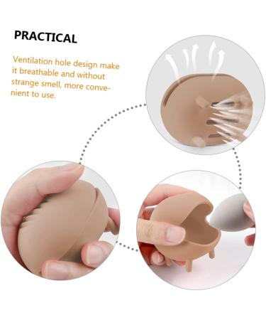 Housoutil 1 Set Silicone Beauty Tools Silica Gel Beauty Egg Storage Set Travel 7.5x5cm Khaki - Buy Online on GoSupps.com