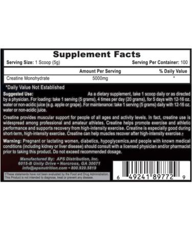 APS Nutrition Pure Creatine Monohydrate 500g | Boost Athletic Performance & Strength | Unflavored | 100 Servings | Muscle Volumization & ATP Increase - Buy Online on GoSupps.com