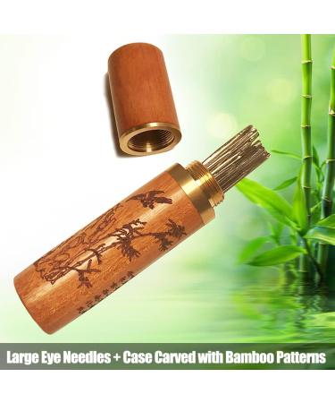 Large Eye Sewing Needles Embroidery Needles Stainless Steel - 25 Pieces with Wooden Needle Case - Buy Online on GoSupps.com