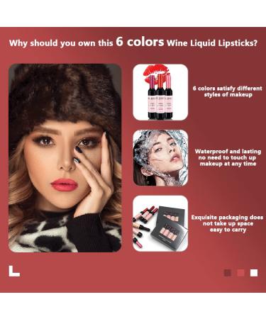 VOLLUCK Wine Liquid Lipstick - Long Lasting Matte Lip Tint in Wine Bottle Cover (Color 1) - Waterproof, Valentine's Day Gift for Her - 6 Color Options - Buy Online on GoSupps.com