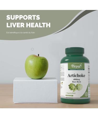 VORST Artichoke 4800mg Raw Equivalent (1200mg With 4:1 Extract Ratio) 180 Vegan Capsules | Digestive Supplement for Cholesterol Balance & Liver Health | Powder Pills | 1 Bottle 180 count (Pack of 1) - Buy Online on GoSupps.com