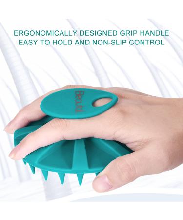 BEAUTAIL Hair Scalp Massager Shampoo Brush | Soft Silicone Exfoliator for Dandruff Removal & Hair Growth | Shower Scrub Tool for Women, Men & Pets - Blue - Buy Online on GoSupps.com