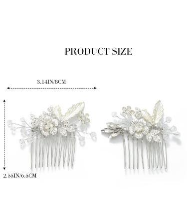 Edary Bridal Crystal Wedding Hair Comb - Flower & Leaf Hair Accessories for Women & Girls (2 Pack) - Buy Online on GoSupps.com