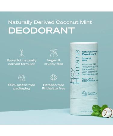 Hey Humans Deodorant Aluminum Free Deodorant for Women and Men Contains Naturally Derived Ingredients All Day Odor Control Refreshing Essential Oils Coconut MInt Rosewater Ginger Banana Aloe - Buy Online on GoSupps.com