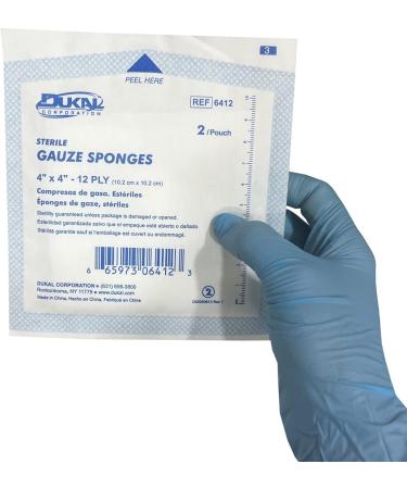 Buy 4 x 4 Sterile Gauze Sponges - 25 Pack (50 Sponges) | International Shipping Available - Buy Online on GoSupps.com