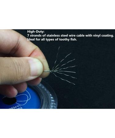 Mimilure 10LB-200LB Fishing line Wire Leader Vinyl Coated Stainless Steel Leader Wire 10 Meter with 12pcs Crimps Sleeves 200 LBS Test - Buy Online on GoSupps.com