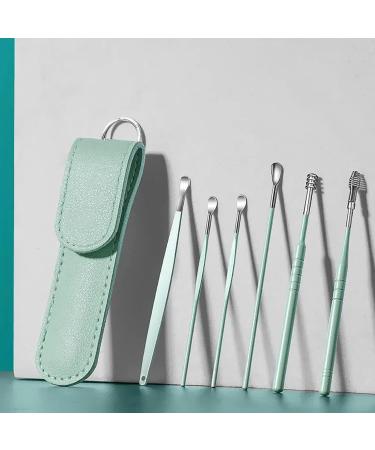 Ear Cleaner Earwax Removal Kit - 6 Pcs Set for Adults - Ear Wax Remover Tool with Storage Bag (Green) - Buy Online on GoSupps.com