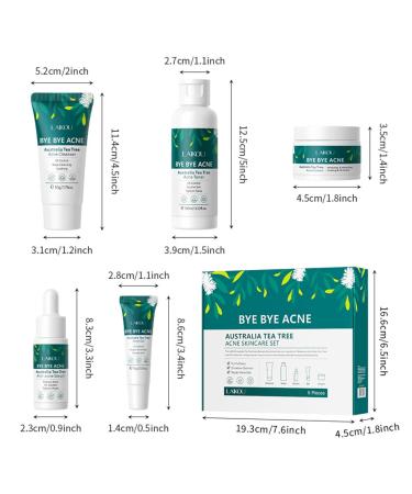 Tea Tree Skin Care Set for Teen Girls | 5PCS Skincare Gift Set with Cleanser Toner Serum & Acne Gel Moisturizing Travel Essentials - Buy Online on GoSupps.com