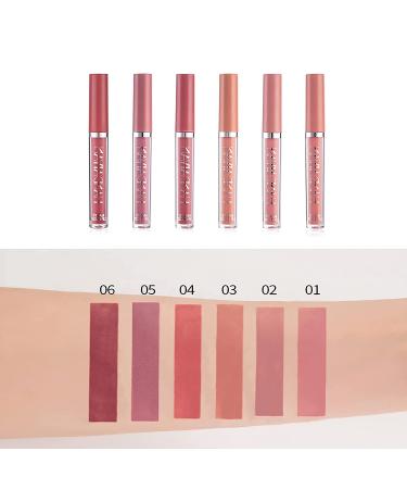 6Pcs Matte Lipstick Set - Long Lasting, Waterproof Velvety Liquid Lip Gloss - Non-Stick Matte Finish - Makeup Set - Buy Online on GoSupps.com