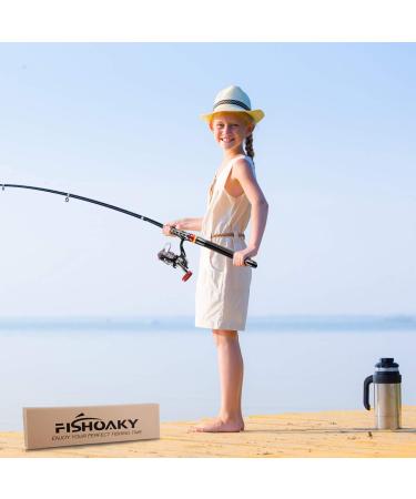 Fishoaky Fishing Rod Set - 2.4m Carbon Fiber Telescopic Pole Complete with Fishing Cord Hooks Spool & Carrying Bag - Ideal for Saltwater & Freshwater Adventures - Buy Online on GoSupps.com
