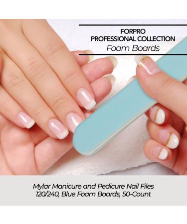 ForPro Professional Collection Blue Foam Board 120/240 Grit Mylar Nail File - 7 x .75 - 50 Count - Buy Online on GoSupps.com