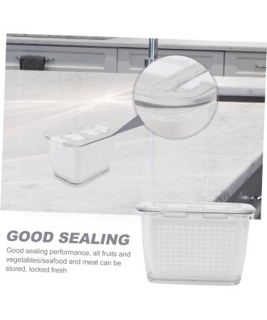 Mipcase Plastic Washing Basket Fridge Food Container 3pcs Fridge Food Drainage Box Convenient Practical Food Sealing Box Kitchen Food Box Vegetables Colanders Strainers - Buy Online on GoSupps.com