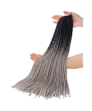 Tess Braids Extensions - Ombre 20 Twist Crochet Braiding Hair (100g) - Smooth Faux Locs | Black/Dark Gray | 20 Strands/Pack - International Shipping Available - Buy Online on GoSupps.com