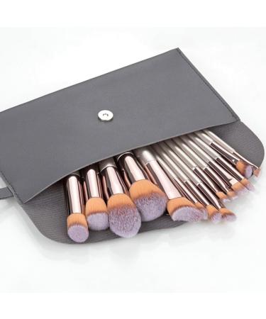 Buy 14 Champagne Gold Makeup Brush Set - Eyebrow & Loose Powder Brushes | Premium Beauty Tools - Buy Online on GoSupps.com