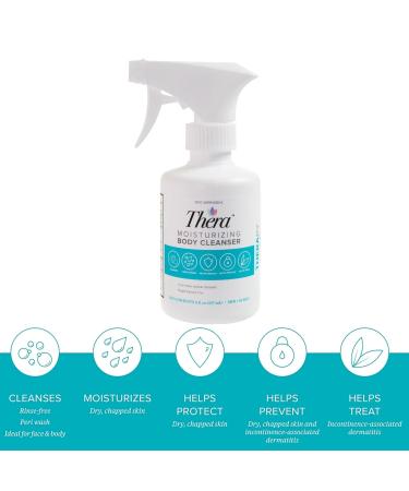 Thera Moisturizing Body Cleanser - Rinse-Free Lotion for Skin & Face | 8 oz Spray Bottle - International Shipping Available - Buy Online on GoSupps.com