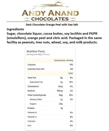 Andy Anand Dark Chocolate Orange Peel Amazingly Delicious Divine Delectable Gift Boxed & Greeting Card Birthday Valentine Christmas Mothers Fathers day Anniversary (1 lbs) - Buy Online on GoSupps.com
