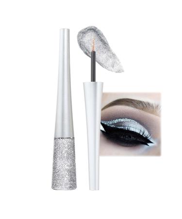 Clawrex Metallic glitter eyeliner waterproof shimmer eyeliner sparkling eye makeup (white)