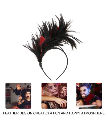 Beaupretty 1920s Vintage Feather Headband - Elegant Halloween Costume Hair Accessory for Women & Girls - Black & Red - Buy Online on GoSupps.com