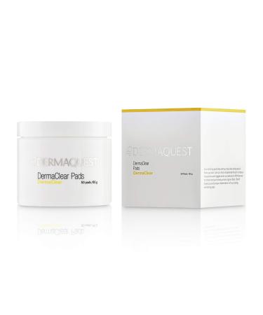 DermaQuest DermaClear Pads - Salicylic Acid Acne Treatment For Adults & Teens - Acne Wipes For Face  Neck  Chest  & Back (50 Pads)