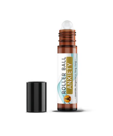 Anxiety Essential Oil Roll On 10ml | Lavender Bergamot & Ylang Ylang Aromatherapy Oil Roller Ball | Essential Oils for Skin | Vegan Made in UK Anxiety 10 ml (Pack of 1)