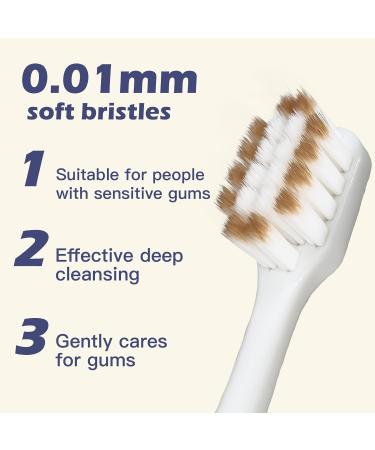Soft Toothbrush Set - Ultra Fine Tapered Bristles for Effective Plaque Removal - Extra Soft 5pcs for Adults | International Shipping - Buy Online on GoSupps.com