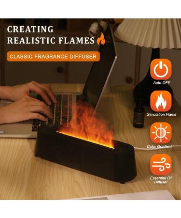 Airmpa 200ml Aroma Diffuser - Flame Effect Humidifier with 7 Color Lights for Essential Oils - Perfect for Bedroom Office & Yoga (Black) - Buy Online on GoSupps.com