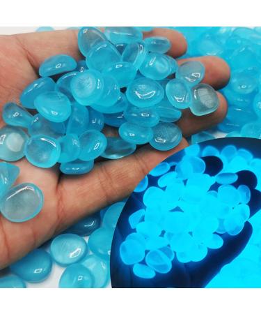 300 pieces of colorful fluorescent stones shining stone bright pebbles garden stones decoration for sidewalks grass court sidewalk aquarium paths (blue 17 * 13mm) blue 17 * 13mm - Buy Online on GoSupps.com