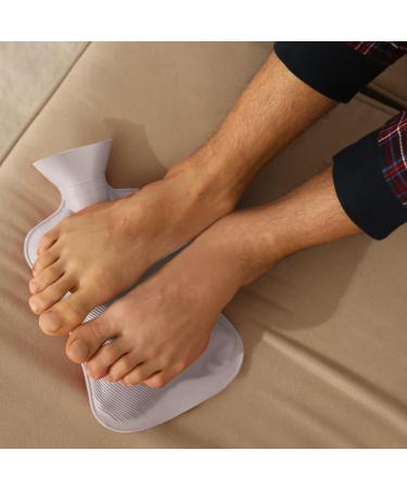 2-in-1 Electric-Free Foot Warmer Hot Water Bottle - Soft & Cozy Gray for Bedroom Living Room Office - Buy Online on GoSupps.com