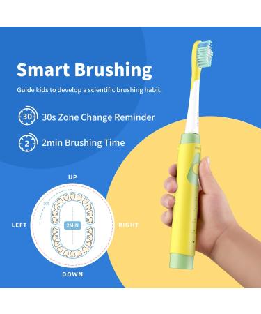 ED04 Electric Toothbrush for Teens - Waterproof Sonic Modes Rechargeable Yellow Toothbrush for Boys & Girls - Buy Online on GoSupps.com