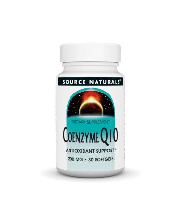 Source Naturals Coenzyme Q10 Antioxidant Support 200 mg for Heart Brain Immunity & Liver Support - 30 Softgels 1 30 Count (Pack of 1)