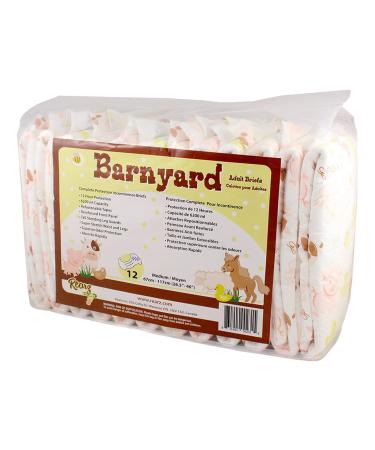 Rearz - Barnyard - Adult Diaper - 12 Pack (Medium) Medium (12 Count)